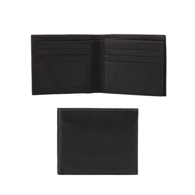 Black leather flip up wallet in a gift box